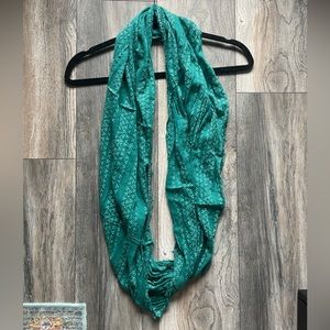 green and silver infinity scarf